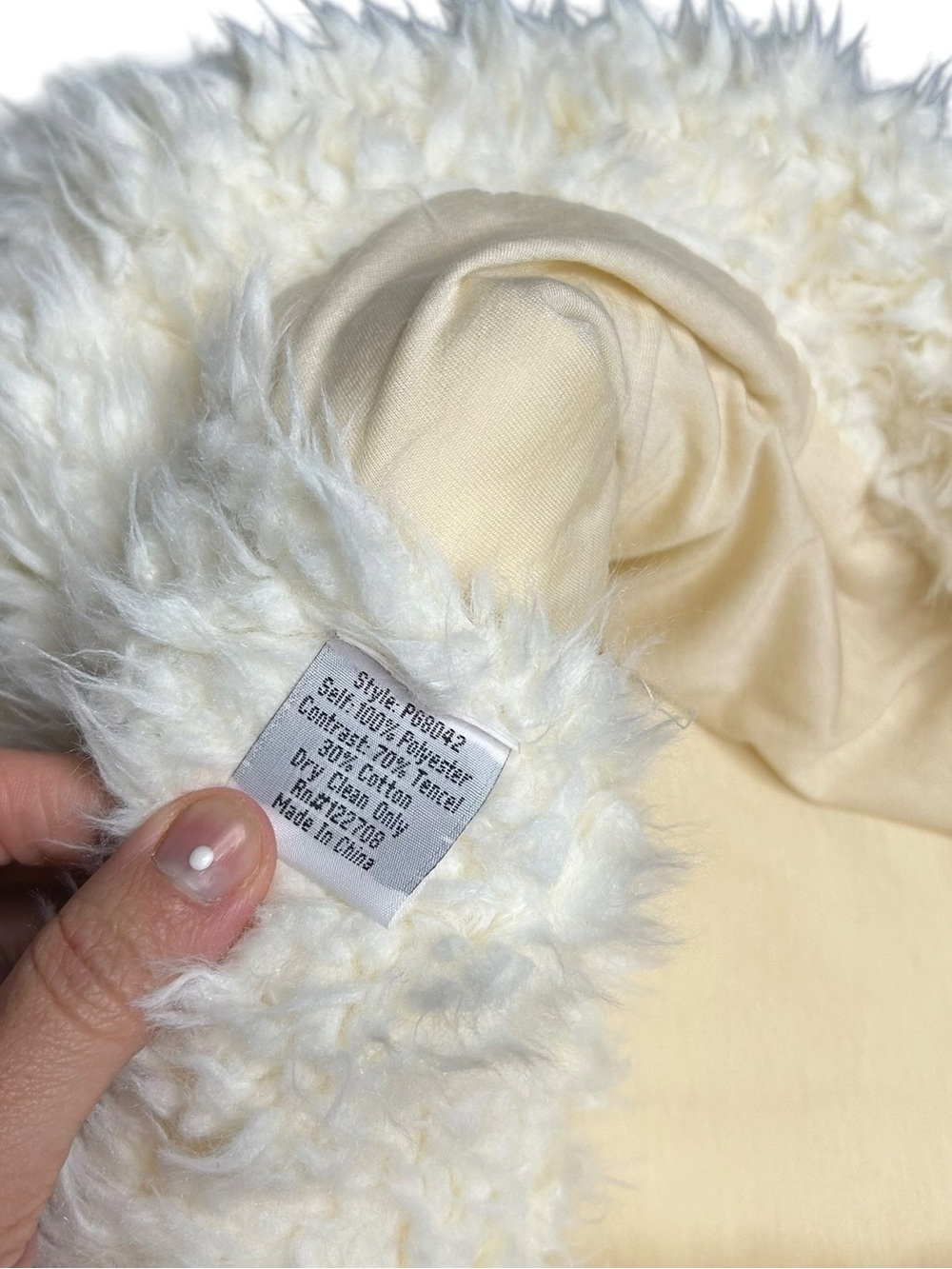 Johnny Was Pete & Greta Sherpa Faux Fur Vest Ivory Cream Snap Front Womens L - Picture 8 of 10
